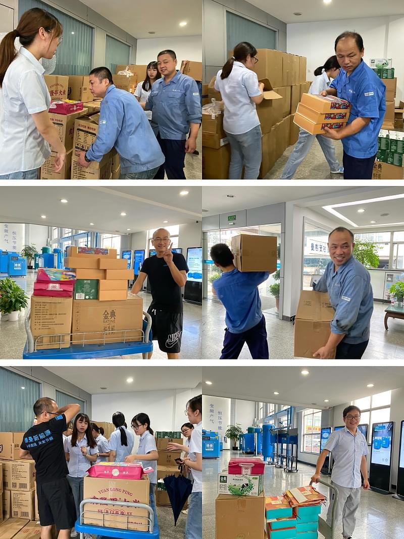 淄博蓝冠注册中秋礼品发放现场