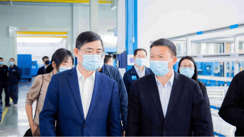 我市政协主席陈杰峰率队莅临蓝冠注册调研-蓝冠注册压缩机